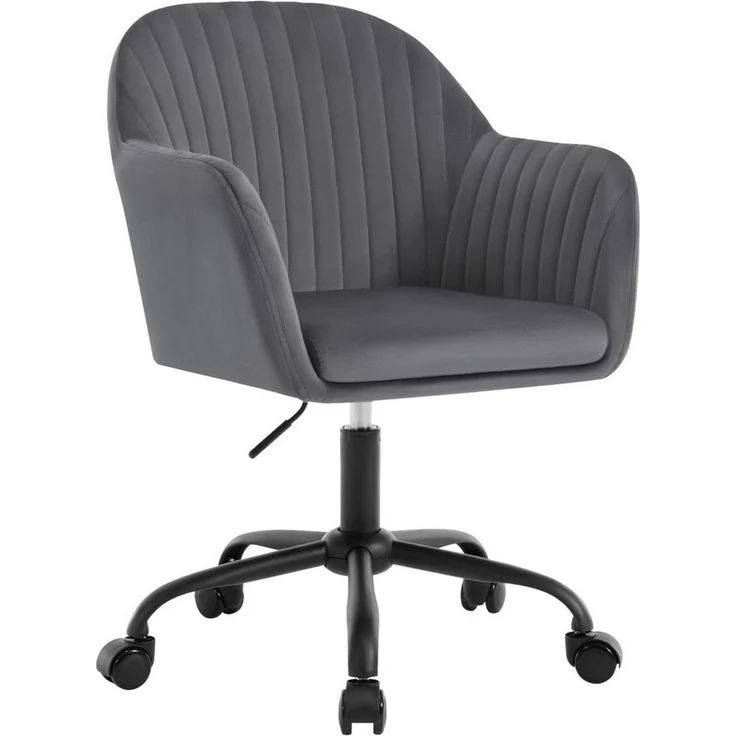 Woltu Schreibtischstuhl, Homeoffice Stuhl mit Rollen, Schminkstuhl höhenverstellbar – Bild 1