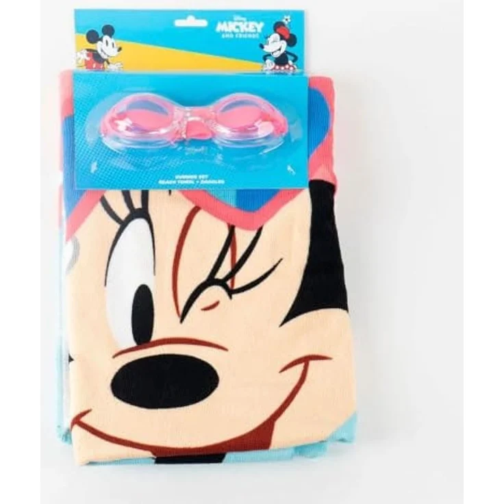 Disney Minnie Mouse Kinder Strandtuch 70 × 140 cm mit Schwimmbrille als Set – Bild 6