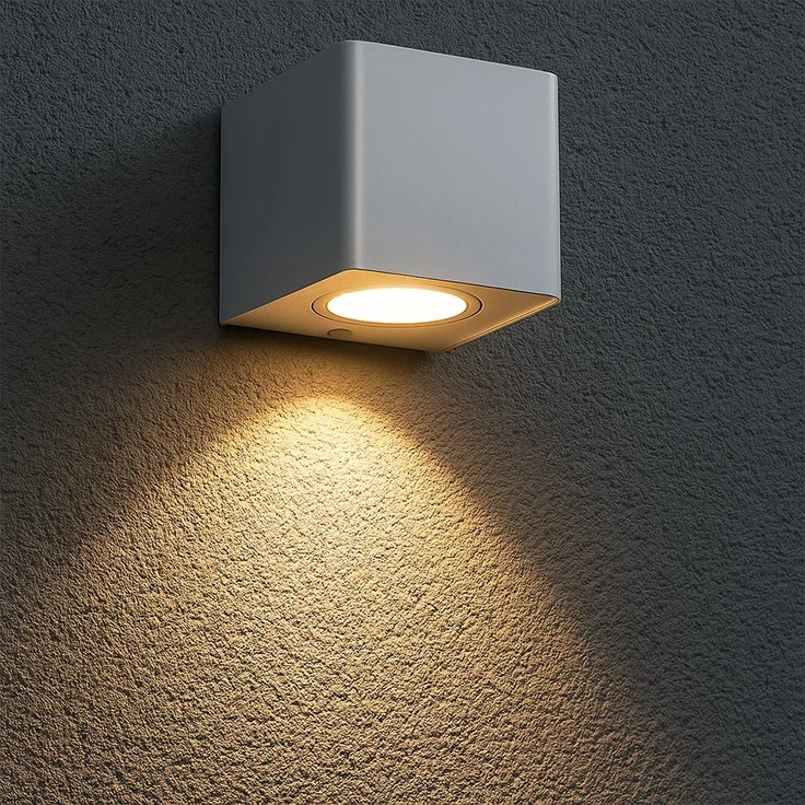LED Außen-Wandleuchte, weiß, Down-Strahler, H 11,5 cm – Bild 2
