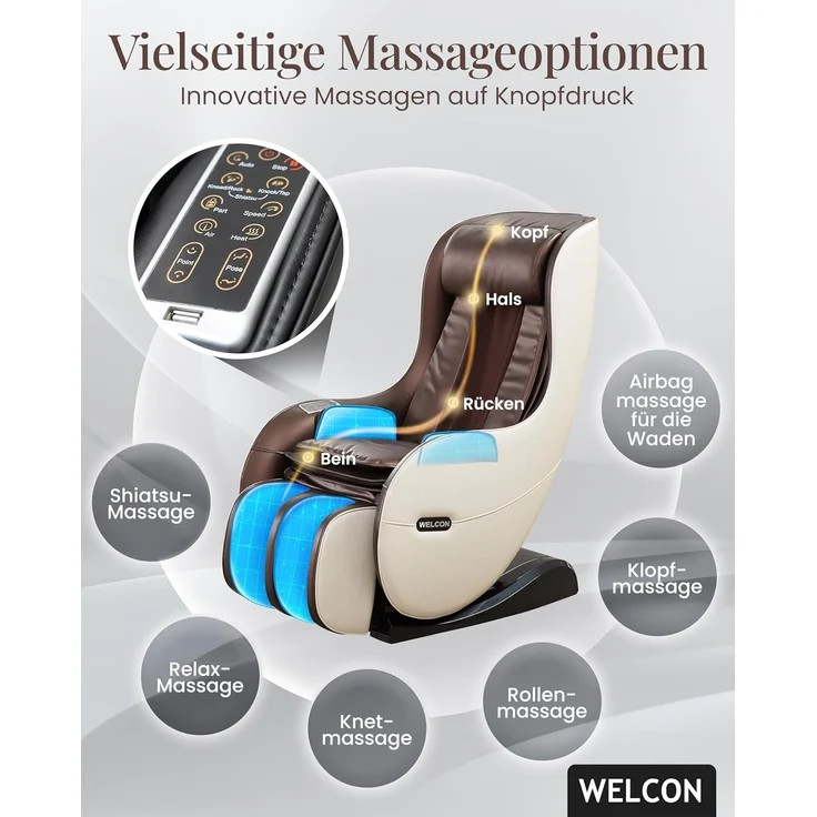 'Easyrelaxx' Massagesessel in Braun-Beige – Bild 4