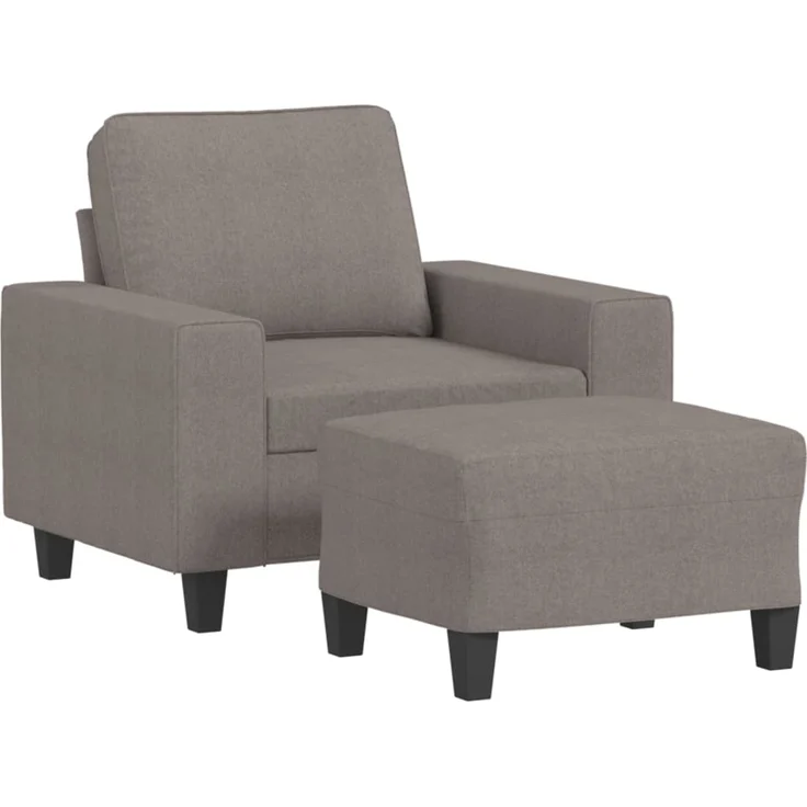 vidaXL Sessel mit Hocker Taupe 60 cm Stoff 3201150 – Bild 1