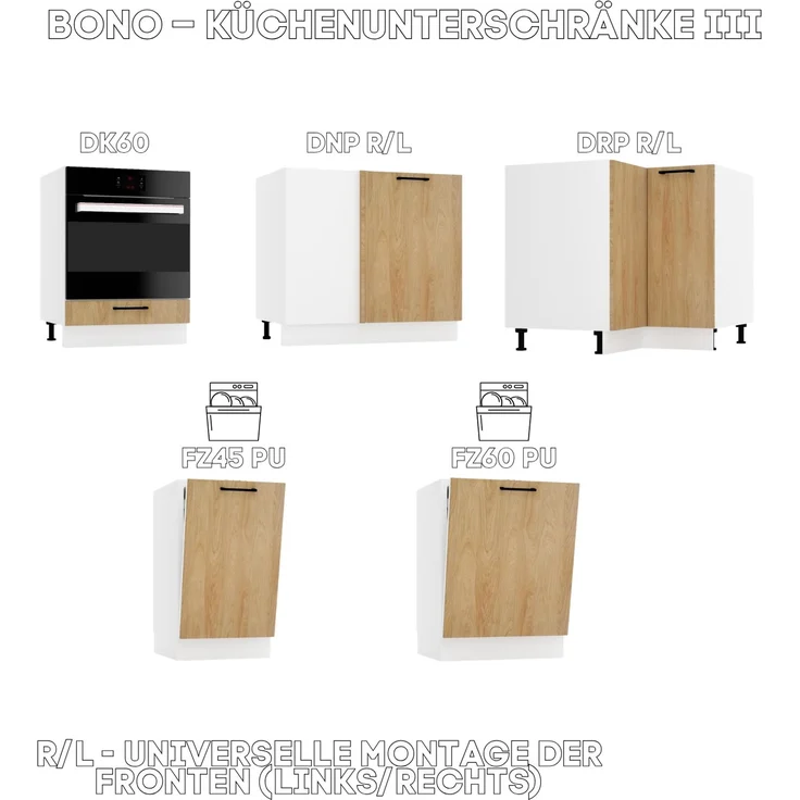 Küchenunterschrank 90 cm - Hicora-Eiche - Eckküchenschrank - ohne Arbeitsplatte - Soft-Close-System – Bild 6