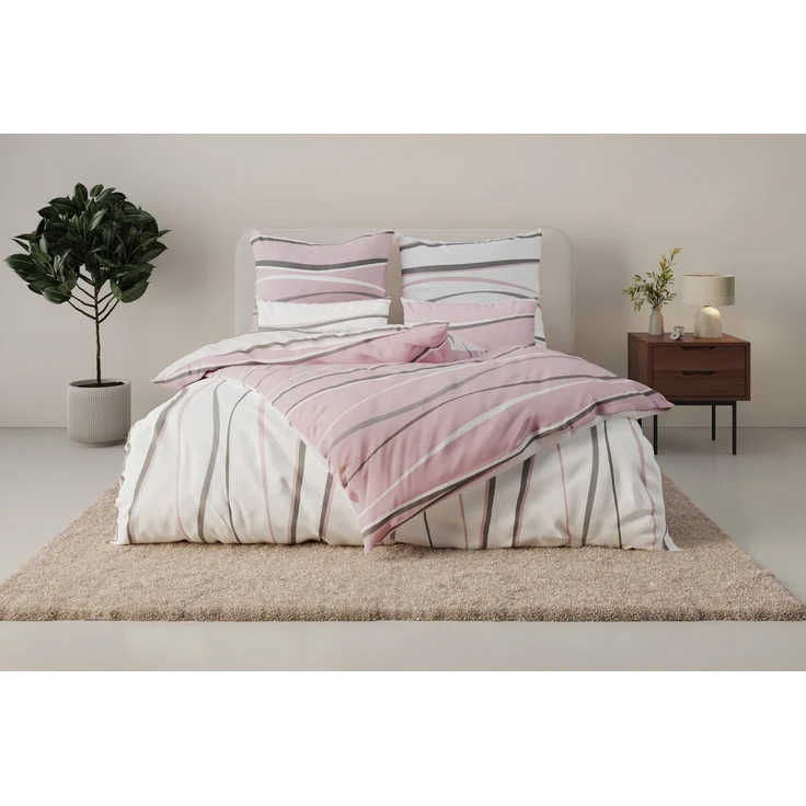 OTTO home Wendebettwäsche Alvara, Linon, 2 teilig, in Gr. 135x200 oder 155x220 cm, 100% Baumwolle, grafisches Motiv – Bild 5