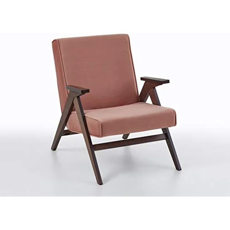 Atlantic Home Collection Sessel im Retrostyle Lisa, Furnier, Altrosa, 64 x 80 x 80 cm, LISA-AC01