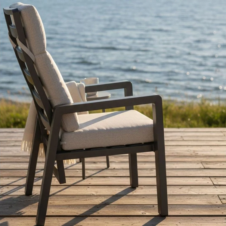 osoltus Gartensessel Alu Anthrazit wetterfest Palma II All Weather Olefin Beige – Bild 3