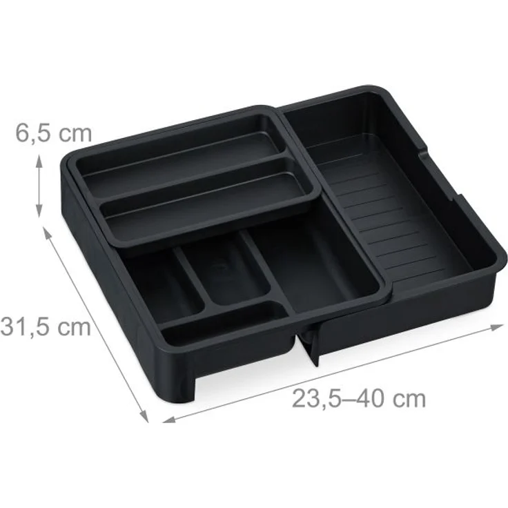 Ausziehbarer Besteckkasten in Schwarz 10039598 – Bild 4