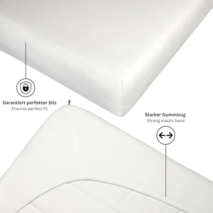 Esprit Spannbettlaken PREMIUM Spannbettlaken, 95% Baumwolle, 5% Elasthan, Gummizug: rundum, (1 Stück), 100 x 200 cm in Weiss – Bild 8