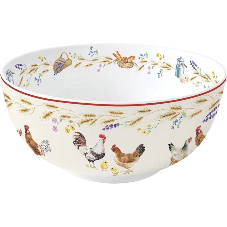 EasyLife Servierschale Country Life, Porzellan, Spülmaschinengeeignet, Mehrfarbig, Hühner, H: 10cm – Bild 1