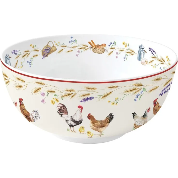 EasyLife Servierschale Country Life, Porzellan, Spülmaschinengeeignet, Mehrfarbig, Hühner, H: 10cm