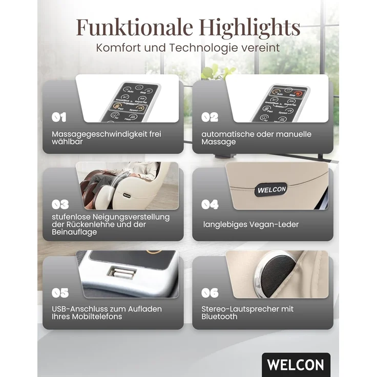 'Easyrelaxx' Massagesessel in Braun-Beige – Bild 6