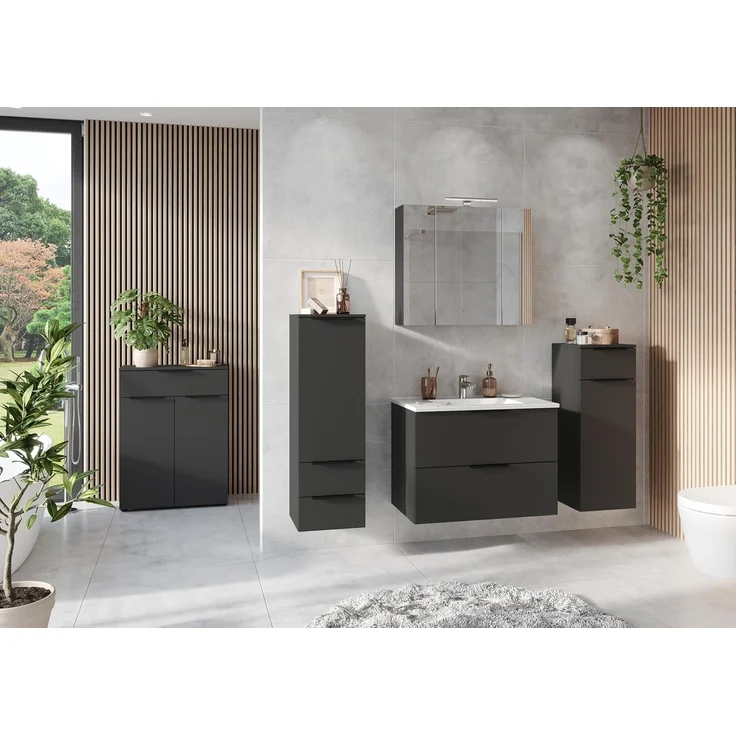 GERMANIA Midischrank Crandon Schrank mit 2 Schubladen, einer Tür und verstellbarem Einlegeboden – Bild 2