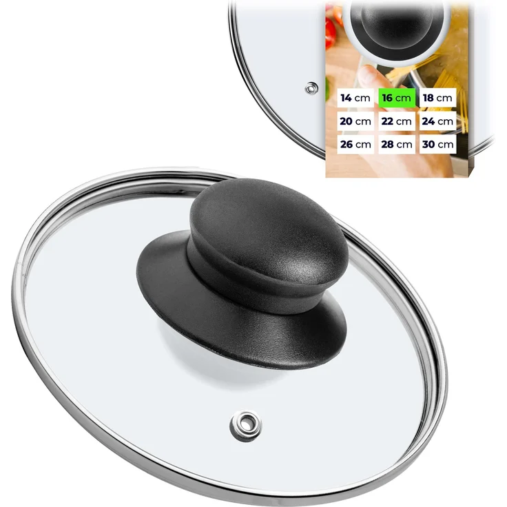 KADAX Glasdeckel für Topf und Bratpfanne 16 cm + 18 cm – Bild 3