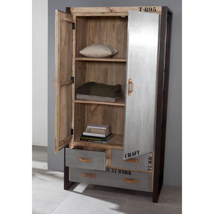 Schrank Mango 100x50x190 natur bedruckt FACTORY #137 – Bild 4