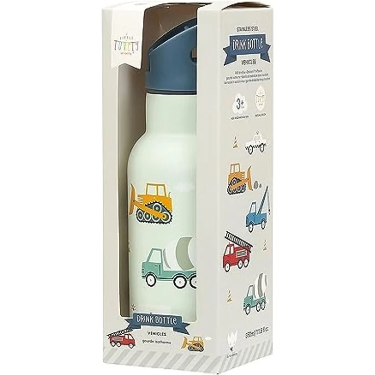 A Little Lovely Company Trinkflasche Edelstahlflasche mit Tiermotiv 350 ml 20 cm hoch – Bild 3