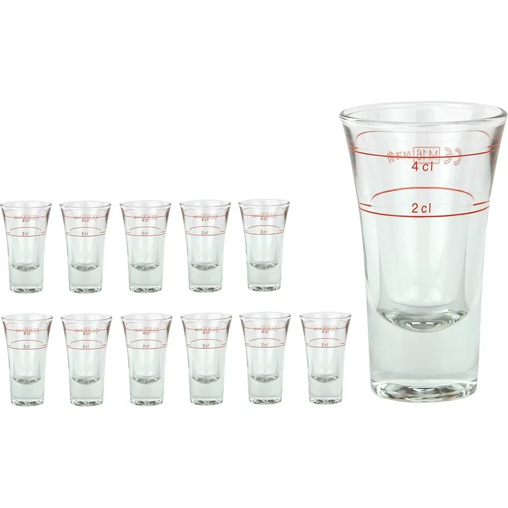 12er Set Schnapsgläser Stamper Dublino 2cl + 4cl