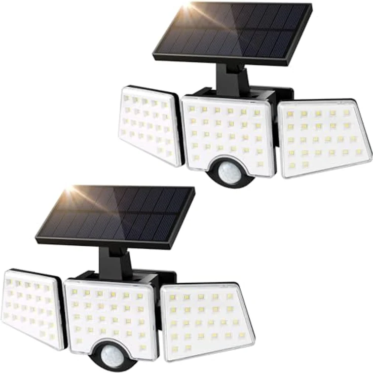 Lepro Solarlampen für Außen mit Bewegungsmelder, 360° Beleuchtungswinkel, 1000 Lumen 6W LED Solarlampen Aussen, IP65 Wasserdicht, 270°Drehbar Solar Außenleuchte für Außen Garten Balkon Garage – Bild 2