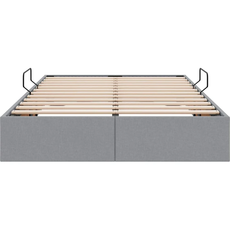 vidaXL Ottoman Bettgestell mit Speicher Hellgrau 120 x 200 cm Stoff 3442814 – Bild 7