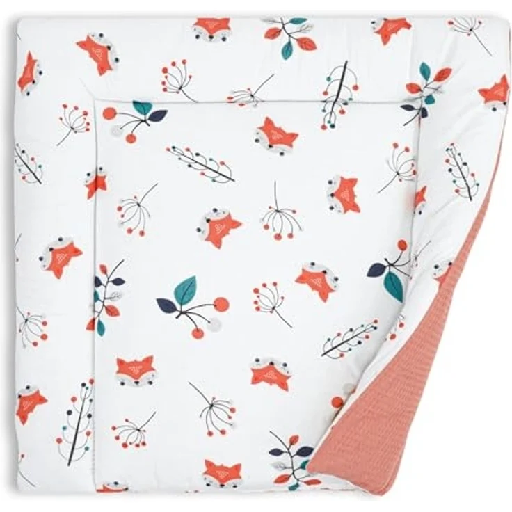 Wickelauflage für Babys 75x72 cm - Weiche Baumwolle, Abwaschbar - Wickelkommode & Wickeltischauflage Fuchs – Bild 1