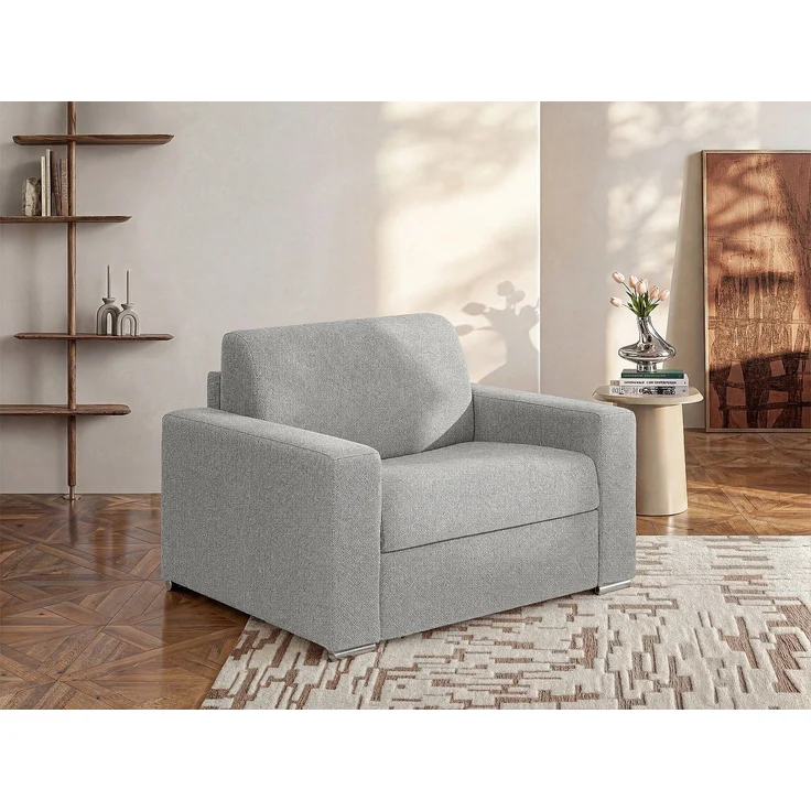 Vente-unique - CALITO - Schlafsessel - Metall - Stahl - Hellgrau - 124 x 95 x 85 cm – Bild 2