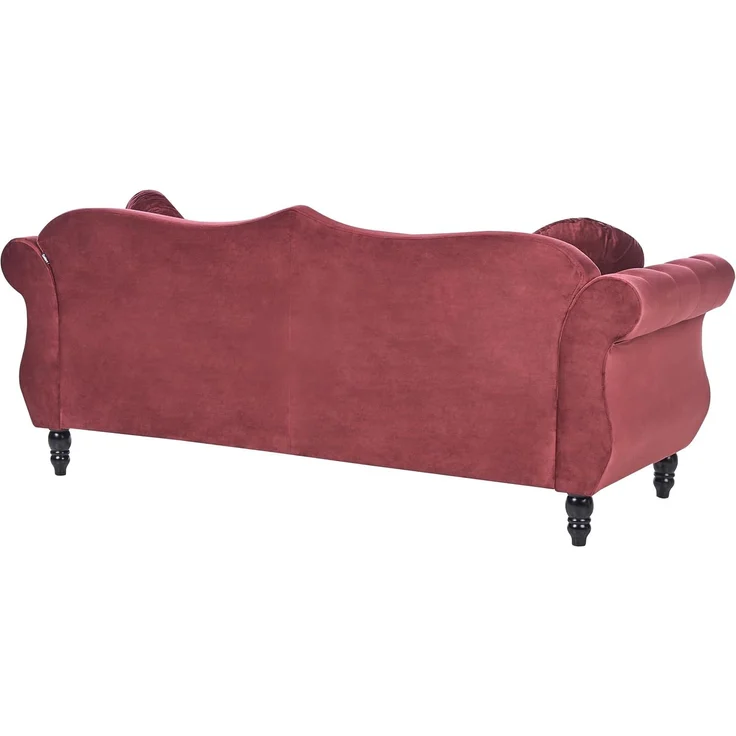 Sofa 3-Sitzer SKIEN Samtstoff Dunkelrot – Bild 5