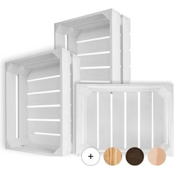 Creative Deco Holzkiste 3x Weinkisten Set Obstkiste Holz (3 Kisten) – Bild 6