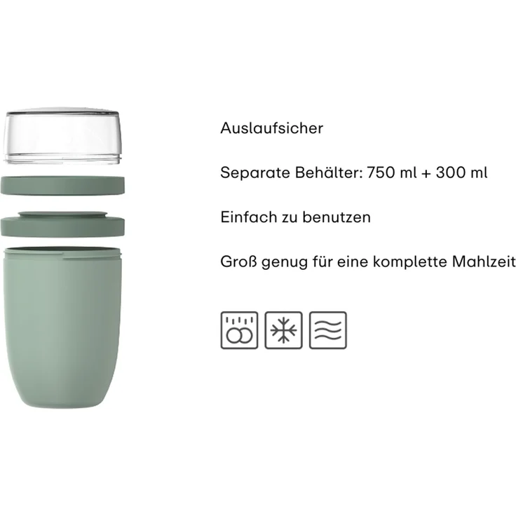 Mepal Ellipse Lunchpot XL 750 ml + 300 ml - Nordic Blue – Bild 3