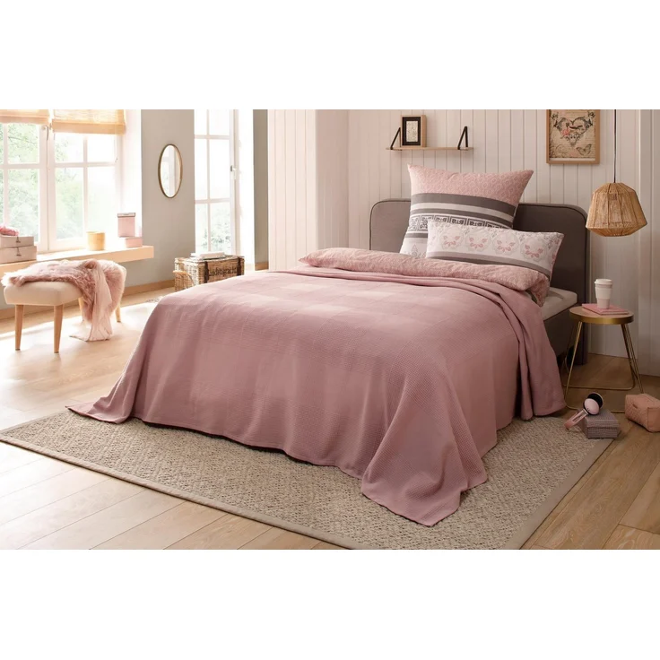 OTTO home Tagesdecke Mira, leichte Tagesdecke aus 100% Baumwolle, uni Überwurf, ohne Füllung – Bild 5