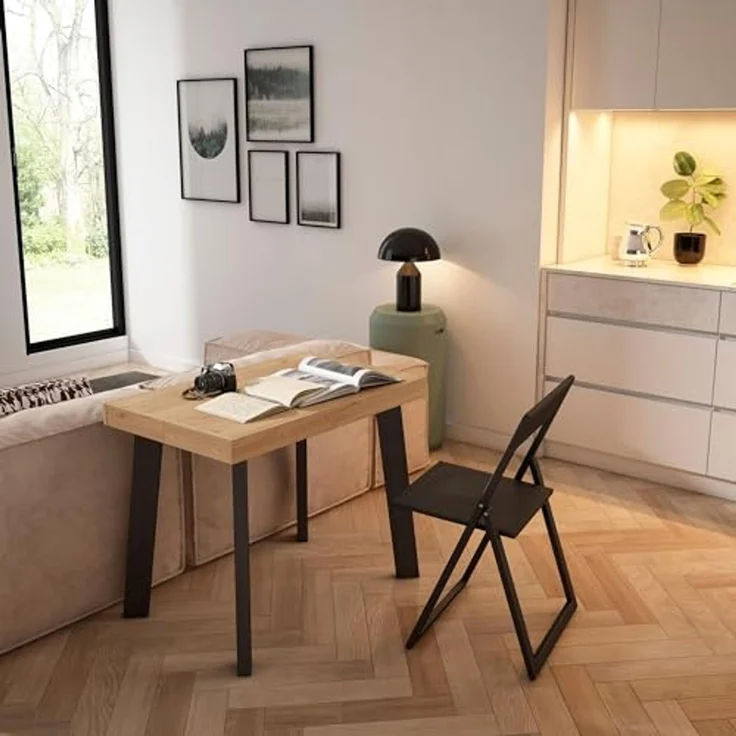 Skraut Home | Ausziehbarertisch | Multifunktionaler ausziehbarer | 220 | Für 10 Gäste | Hölzerne Beine | Moderner Stil | Eiche – Bild 4