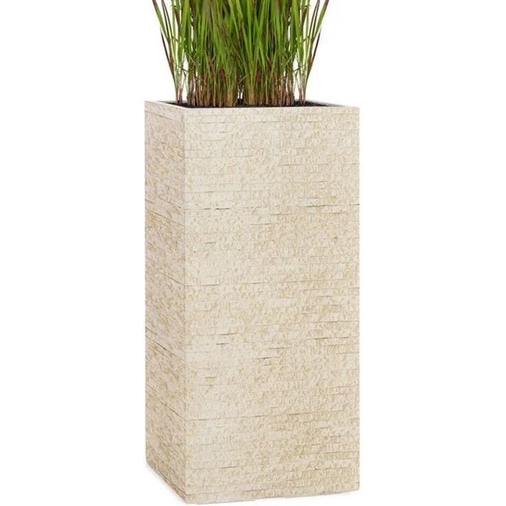Pflanzwerk® Pflanzkübel TOWER Premium Blumenkübel Pflanzsäule Fiberglas mit Lotus-Effekt – Bild 4