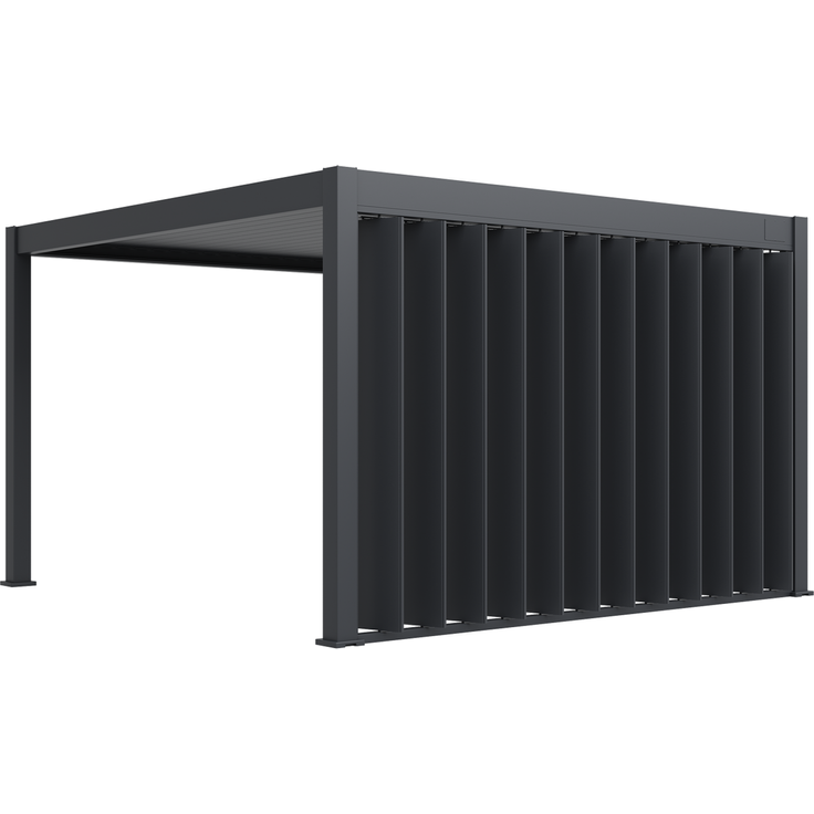 Weide Pergola Sichtschutzwand 4m mit kippbaren Lamellen anthrazit – Bild 3