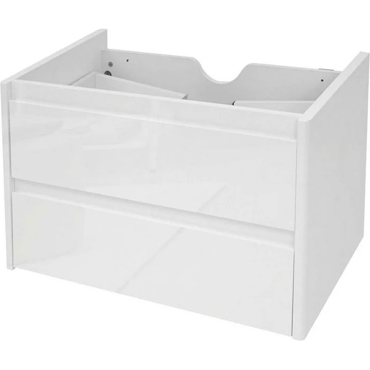 MCW Waschbeckenunterschrank MCW-B19-WU (1-St) Hochglanz-Optik, Soft-Close-System, 2 Schubladen, Zur Wandmontage – Bild 5