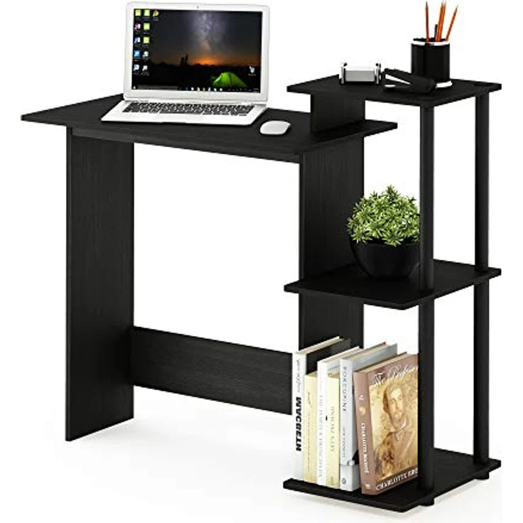 Furinno Efficient Home Computer Schreibtisch, PC-Tisch, Americano/Schwarz, 100. 6 (Breite) x 85. 3 (Höhe) x 39. 6 (Tiefe) cm – Bild 2