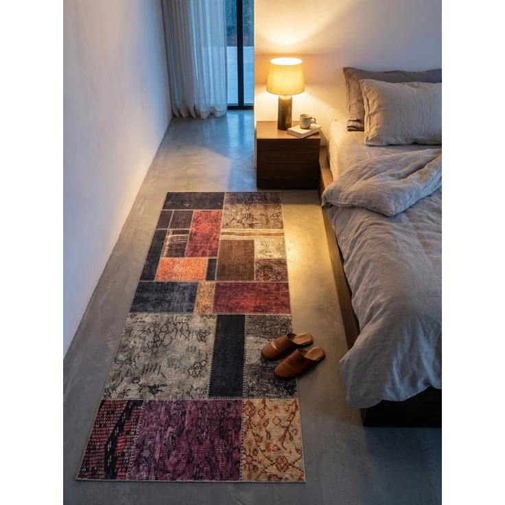 KADIMA DESIGN Teppich PIZOL Waschbar Küche Küchenläufer Teppichläufer Flur Vintage Diele, Läufer, Höhe: 5 mm, 80x250 cm, Bettvorleger Webteppich Strapazierfähig Flurläufer Waschbar – Bild 4