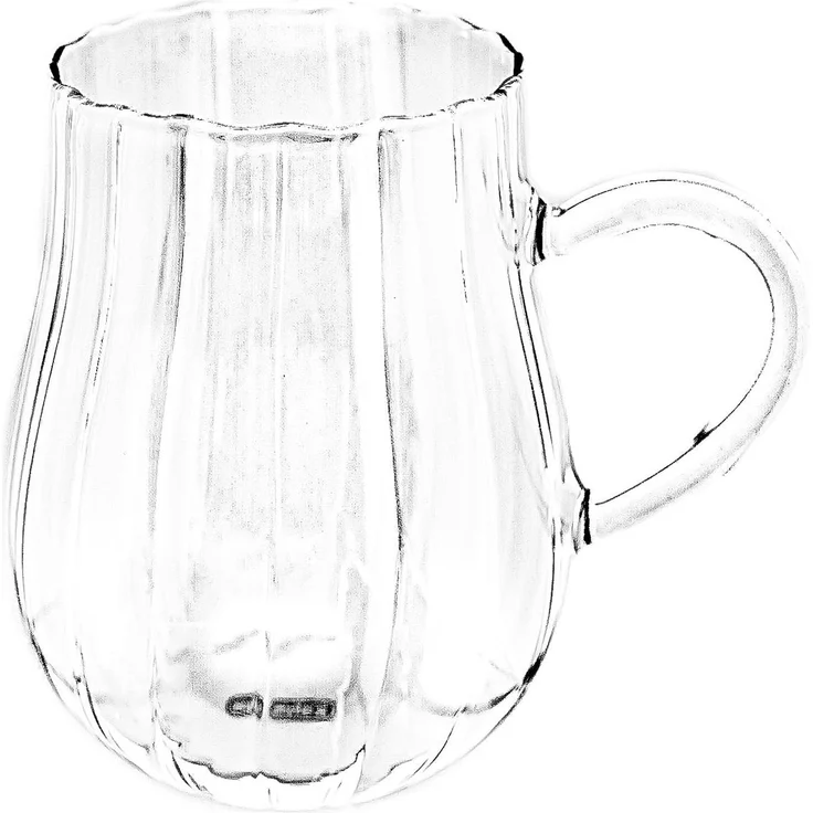 4er Riffle Gläser-Set 350 ml - Tee- Kaffeegläser mit Henkel aus Borosilikatglas – Bild 2