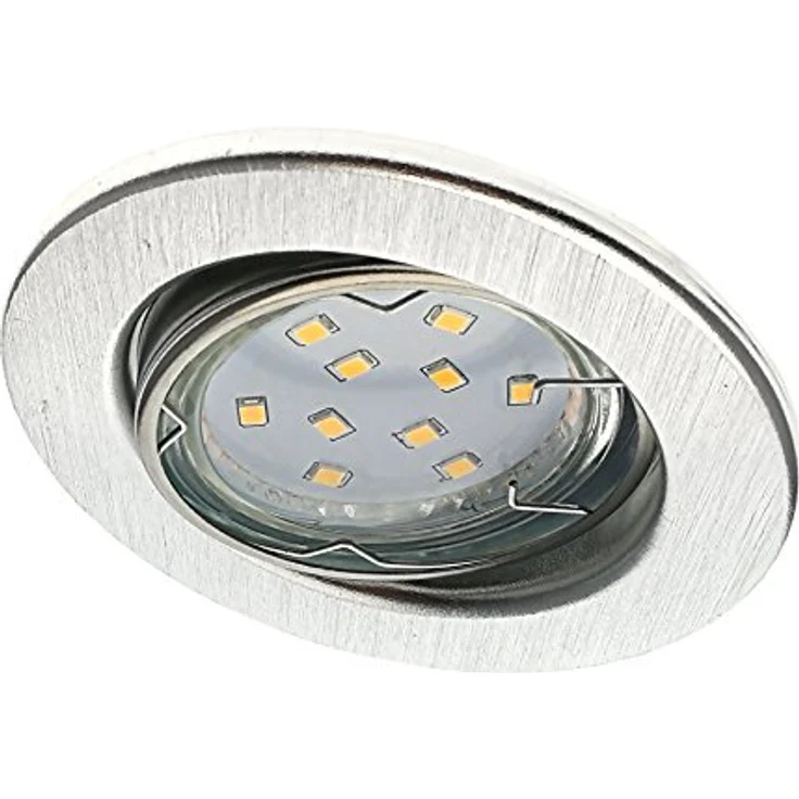 TRANGO LED Einbauleuchte, Dimmfunktion, 6er Set 6729-069MOSD LED Einbaustrahler in Aluminium gebürstet Rund incl. 6x 5 Watt 3 Stufen dimmbar Ultra Flach LED Modul 3000K warmweiß, Warmweiß, Deckenspot, Einbauspot, Deckenleuchte – Bild 3