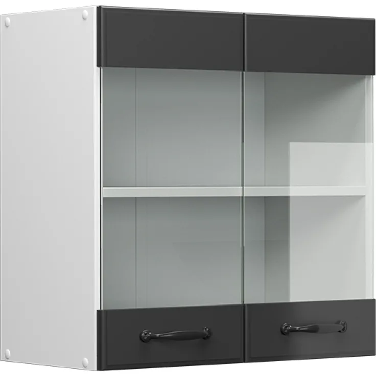 Küchenglasschrank R-Line Anthrazit Landhaus 60 cm Vicco