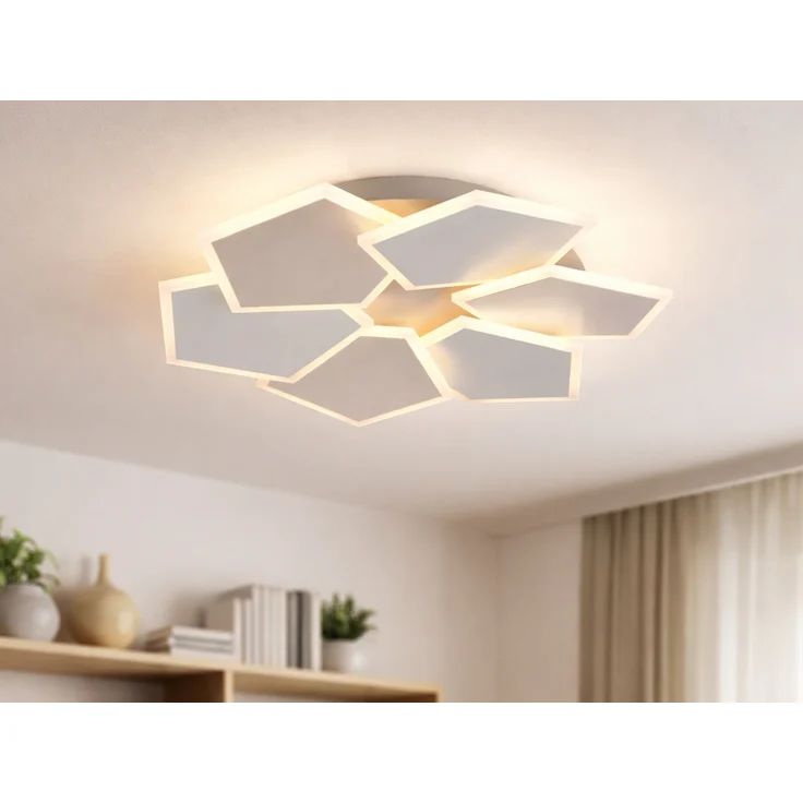 LED Deckenleuchte ZAYA mit Fernbedienung & 3 Lichtfarben, Grau Coffee Ø 50,5cm – Bild 4