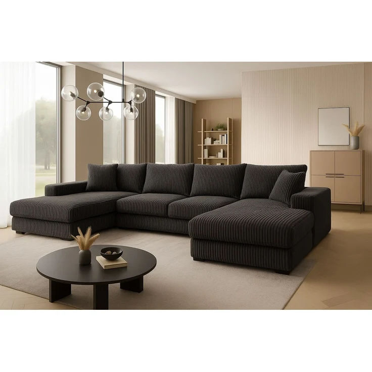 Ecksofa VIENA 328x182 cm mit Schlaffunktion, Bonellfederkern und Bettkasten – Bild 1