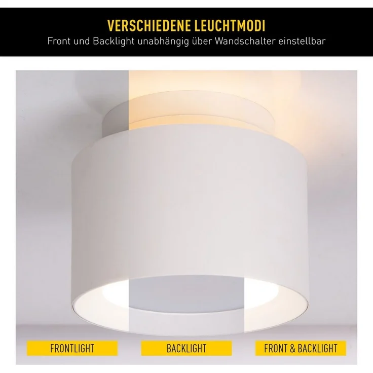 näve LED Deckenleuchte Trimes, Dimmfunktion, Memoryfunktion, Nachtlichtfunktion, LED wechselbar, warmweiß - kaltweiß, rund, dimmbar, CCT per Schiebeschalter, Nachtlicht, Backlight, Memory – Bild 2