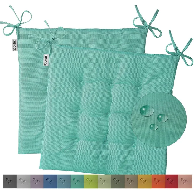 heimtexland Sitzkissen Outdoor Stuhlkissen Garten Stuhlpolster wetterfest, schmutz- und wasserabweisend I UV-beständig I 40 x 40 x 3 cm