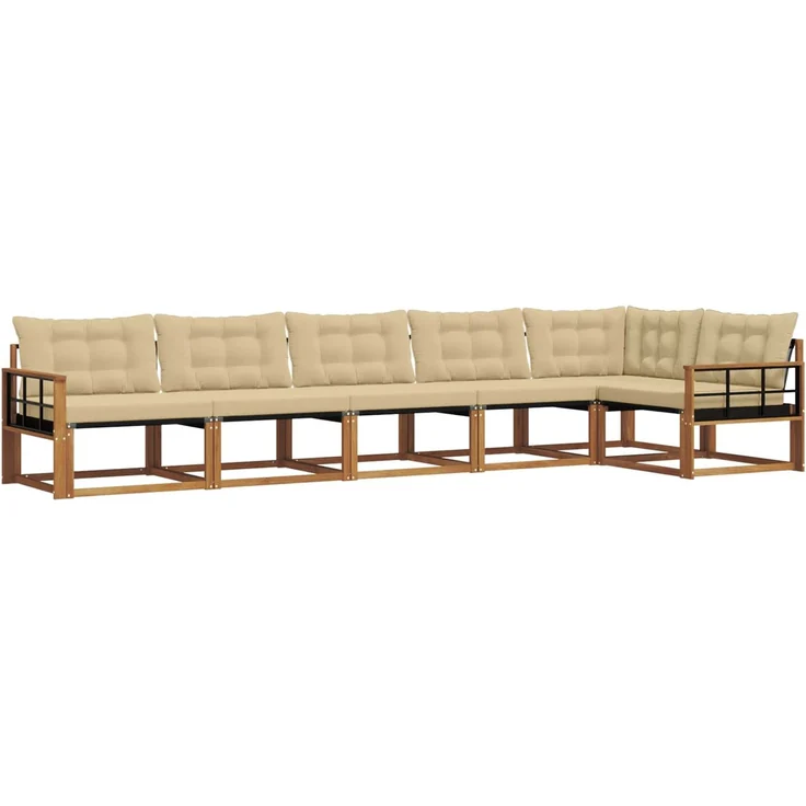vidaXL Outdoor-Sofagarnitur 6 stk. 6-Sitzer Natur und Beige 3369512 – Bild 2