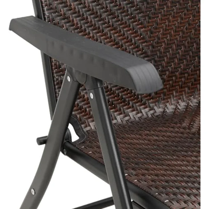 vidaXL Gartenstühle 2 Stk. Klappbar Braun Poly Rattan 4007138 – Bild 7
