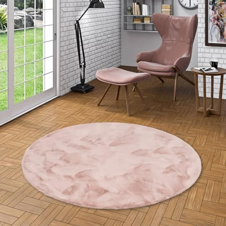 Pergamon Fellteppich Fellteppich Luxus Super Soft Plush Rund, Rund, Höhe: 25 mm – Bild 2