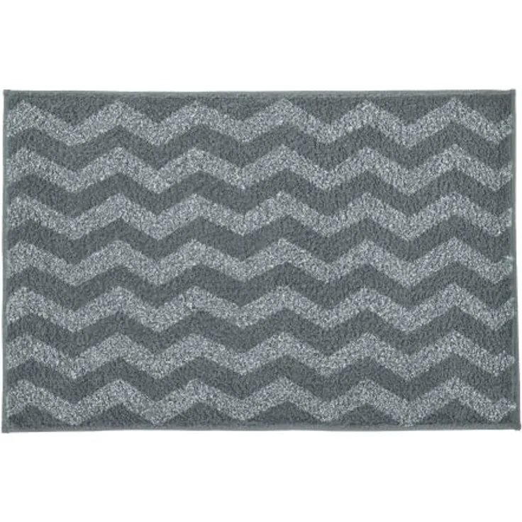 Kleine Wolke Badteppich ZACK LBH 120x70x2 cm grau Badematte Badvorleger Duschvorleger Duschmatte Badeteppich