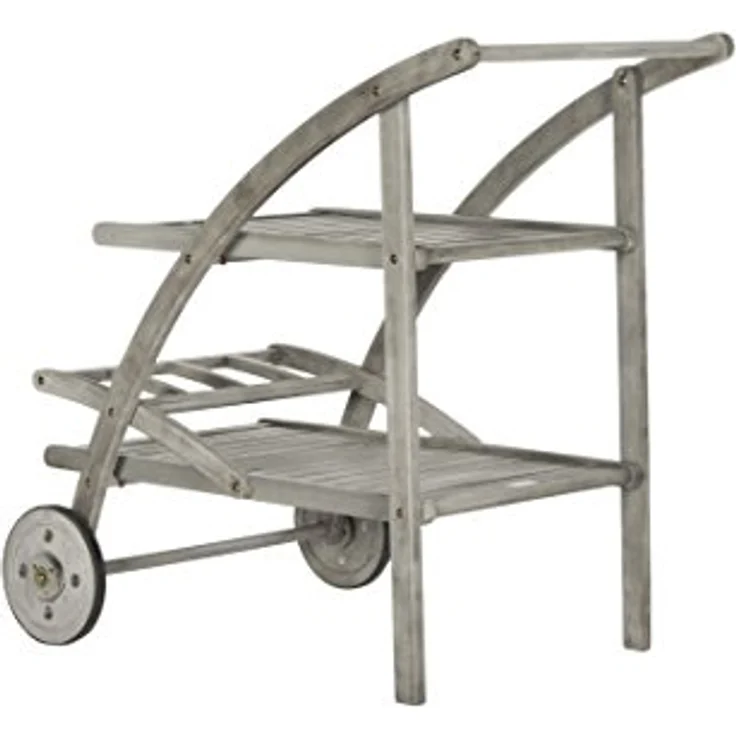 SAFAVIEH Outdoor Tea Trolley - 2 Tier, in Grey Wash and Beige – Bild 6