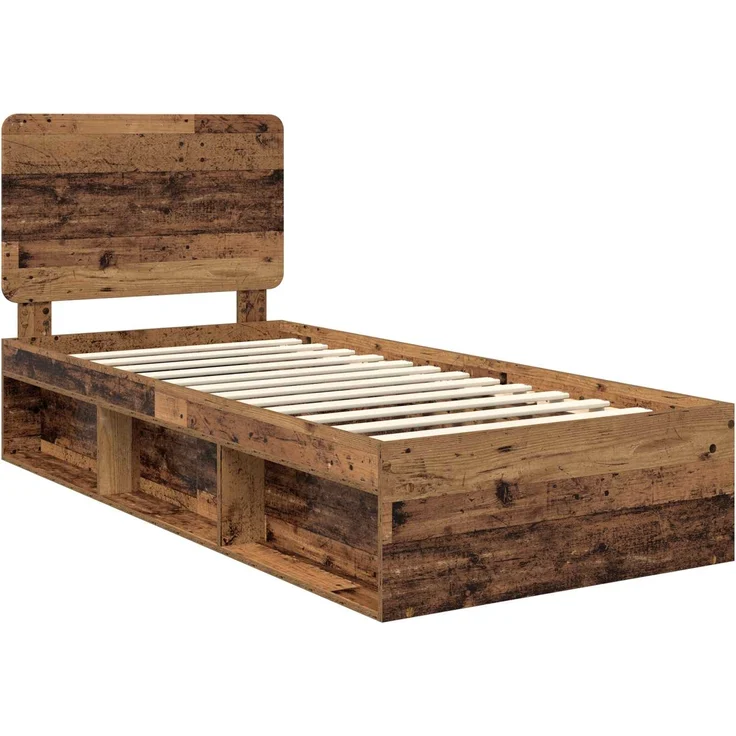 vidaXL Bettrahmen Altholz 90 x 190 cm Massives Kiefernholz 3412549 – Bild 3