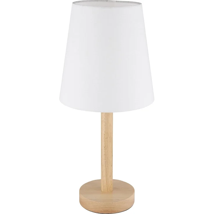 Tischleuchte, Holzoptik, weiß, Schalter, H 45 cm – Bild 7