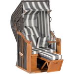 SunnySmart 'Rustikal 250 PLUS' Garten-Strandkorb 1-Sitzer, anthrazit/grau, mit Kissen
