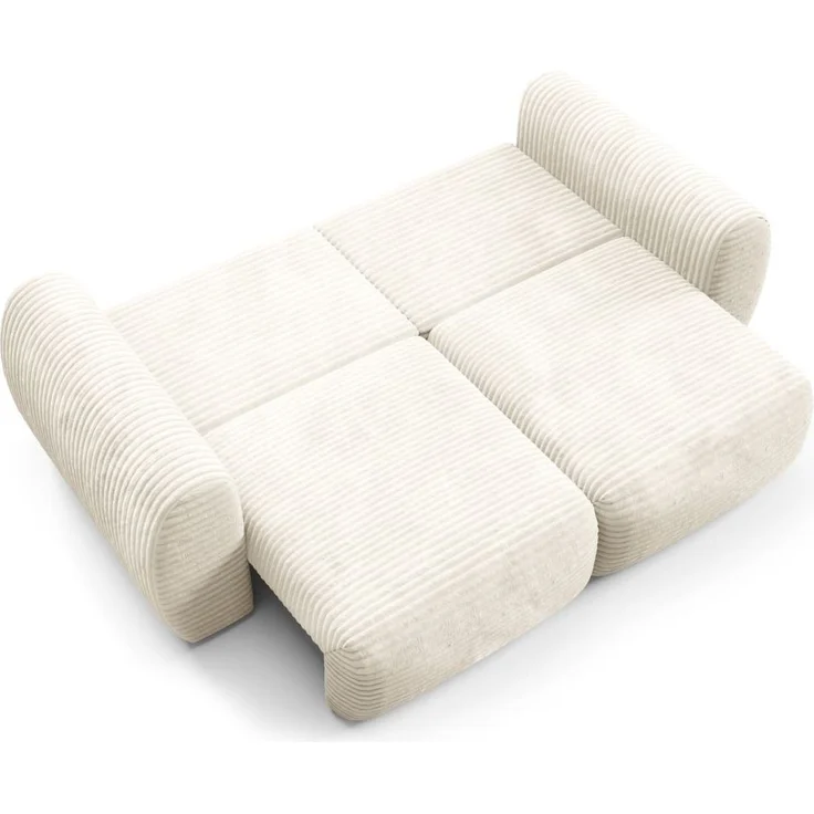 Sofa 2-Sitzer mit Schlaffunktion SIMONE in Stoff Ambience Ivory – Bild 4