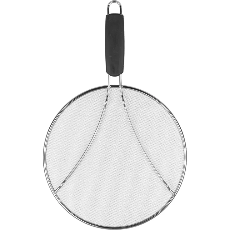 KADAX Pfannen Spritzschutz Ø 25 cm, Edelstahl Pfannenspritzschutz mit feinmaschigem Netz, Fettspritzschutz Deckel für Pfanne, Küchenhelfer gegen Ölspritze – Bild 7